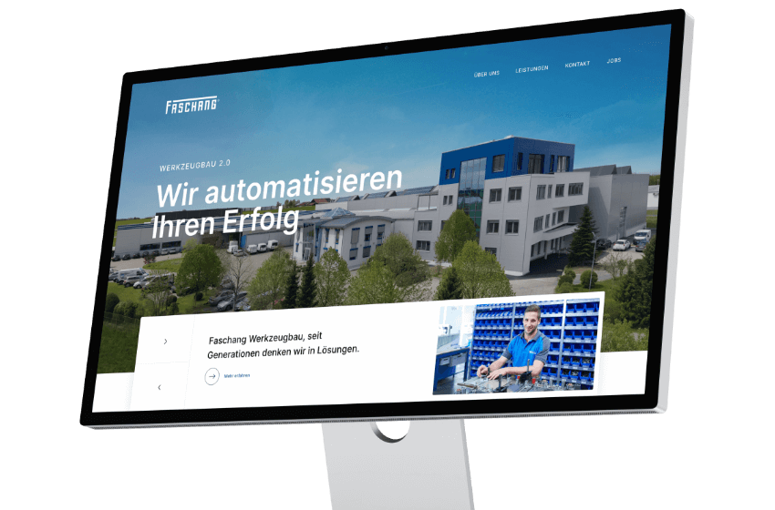 Visualisierung der Faschang Website auf einem Computer Screen