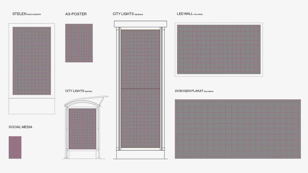 Design System im Überblick. Verschiedene Anwendungsbeispiele für einen Grid