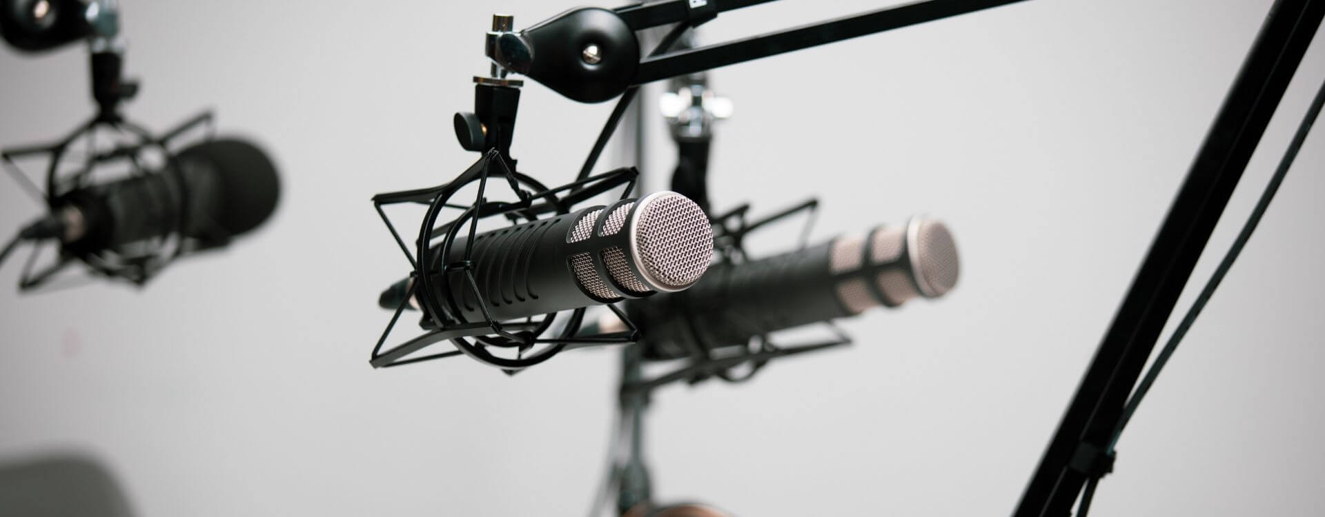 Podcast Setup mit Mikrofon