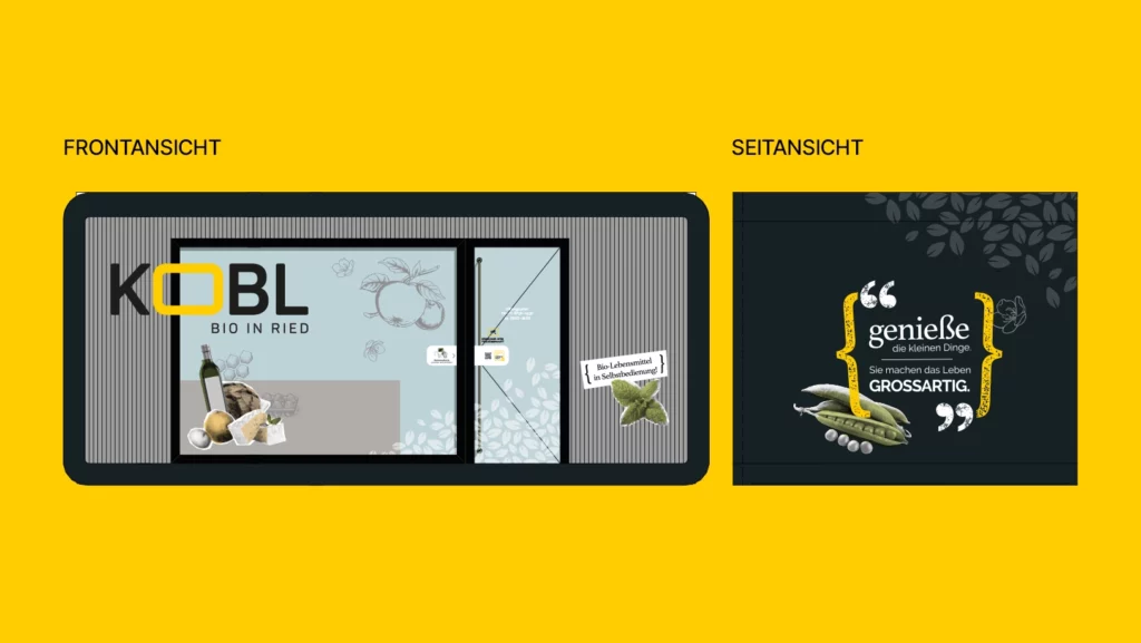 Grafik Visualisierung der Standortbeschriftung eines Kobl Standortes. Schritt 3 der Entwurf basierend an die lokalen Anforderungen