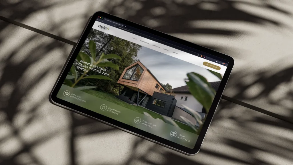 chalet5 Visualisierung der Homepage auf einem iPad