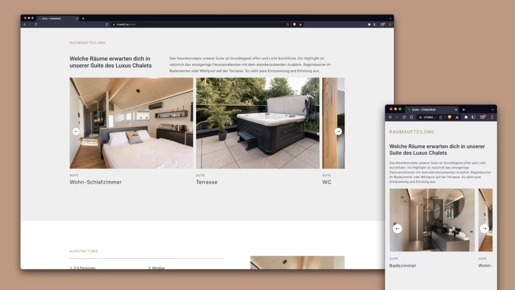 Chalet5 Website Screen Visualisierung der Suite