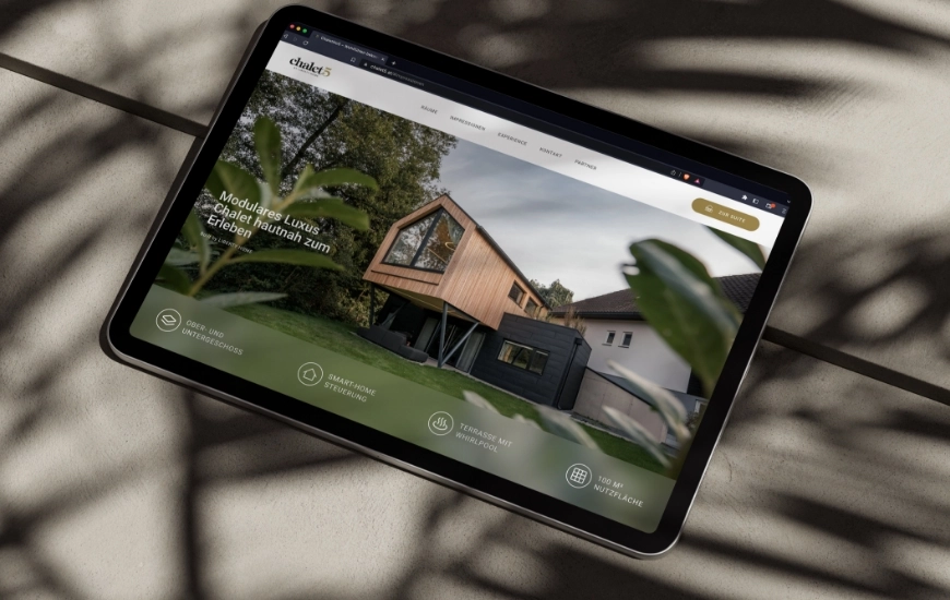 chalet5 Visualisierung der Homepage auf einem iPad